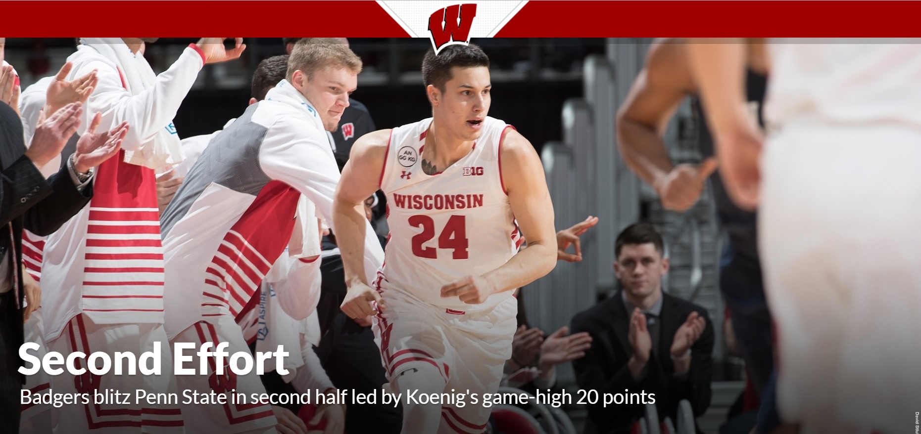 Koenig drops 20 as Badgers blow out Penn State