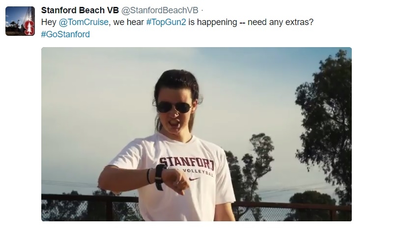WATCH: Stanford beach volleyball recreates Top Gun scene