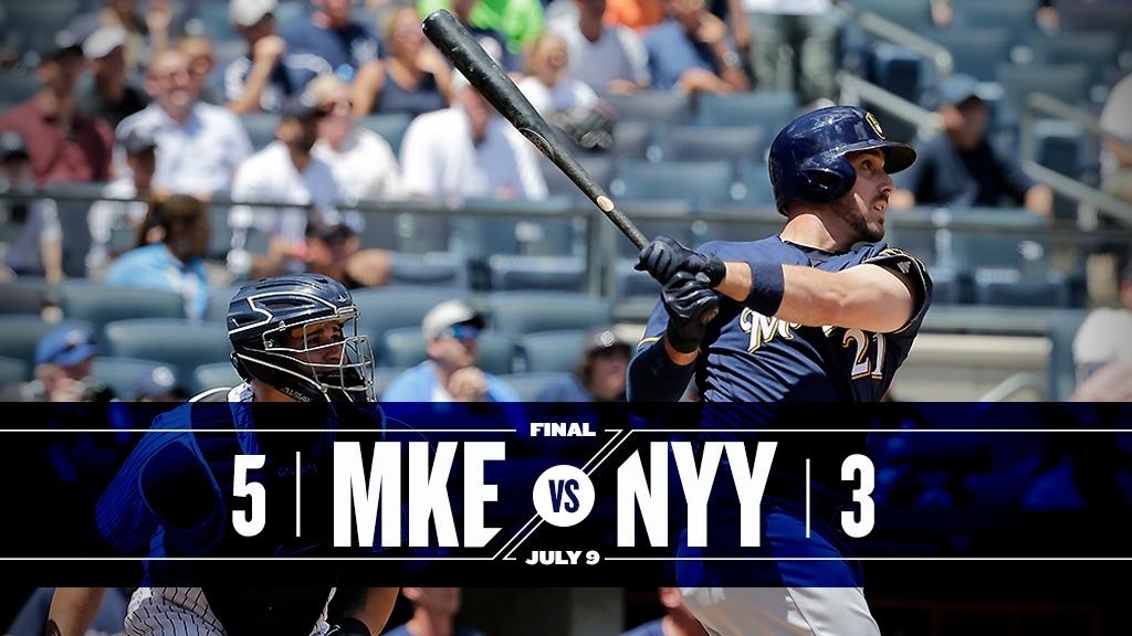 Shaw, Vogt homer, NL Central-leading Brewers take series over Yankees
