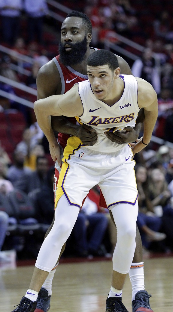 Picture shows Harden’s best defense in years, but watch Lonzo chew his bearded fACE