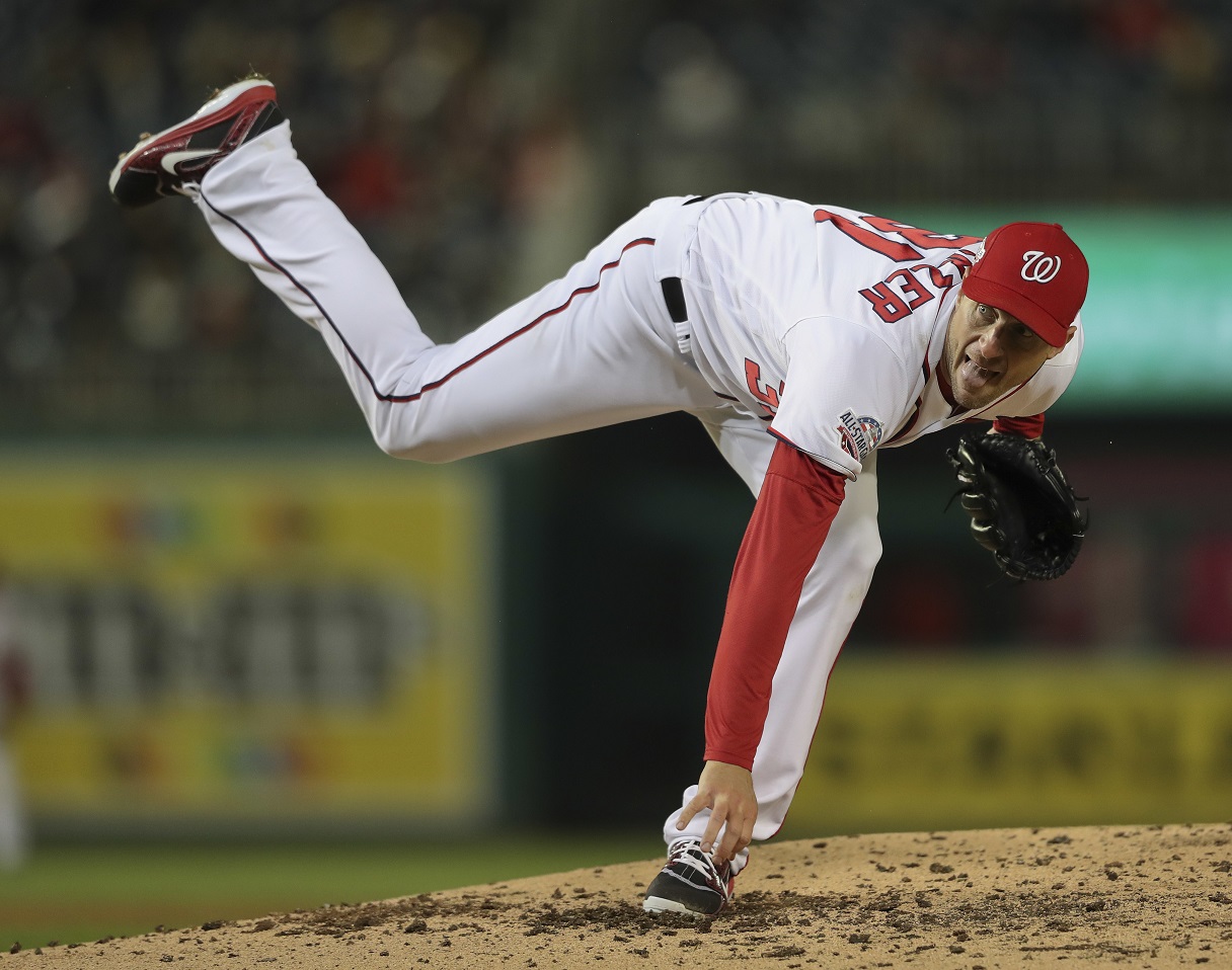 Max Scherzer Red New Cool Base Stitched Baseball Jersey