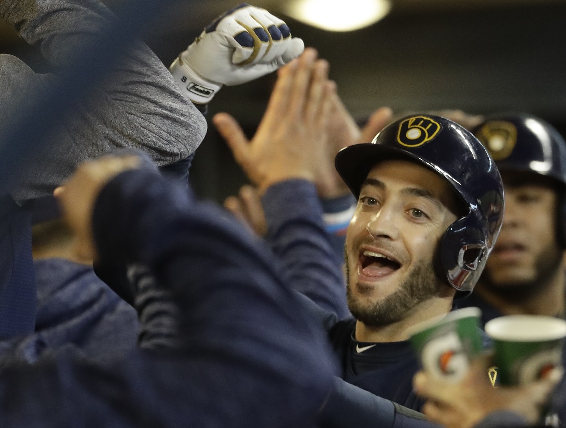 Miami’s Brinson, key piece of Brewers’ Yelich trade, hits 2 HRs … against old team; Braun gets 1,000th RBI with pinch-hit HR