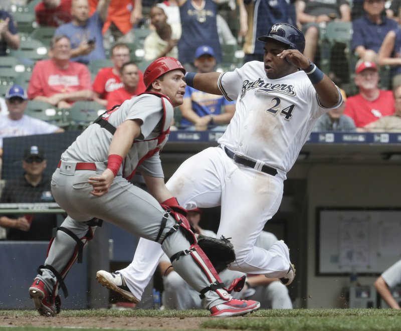 Arcia, recalled from minors, comes through for Brewers with tiebreaking RBI