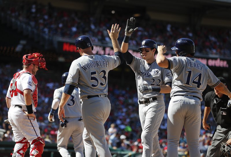 Yelich’s first career grand slam sends Brewers past Nats