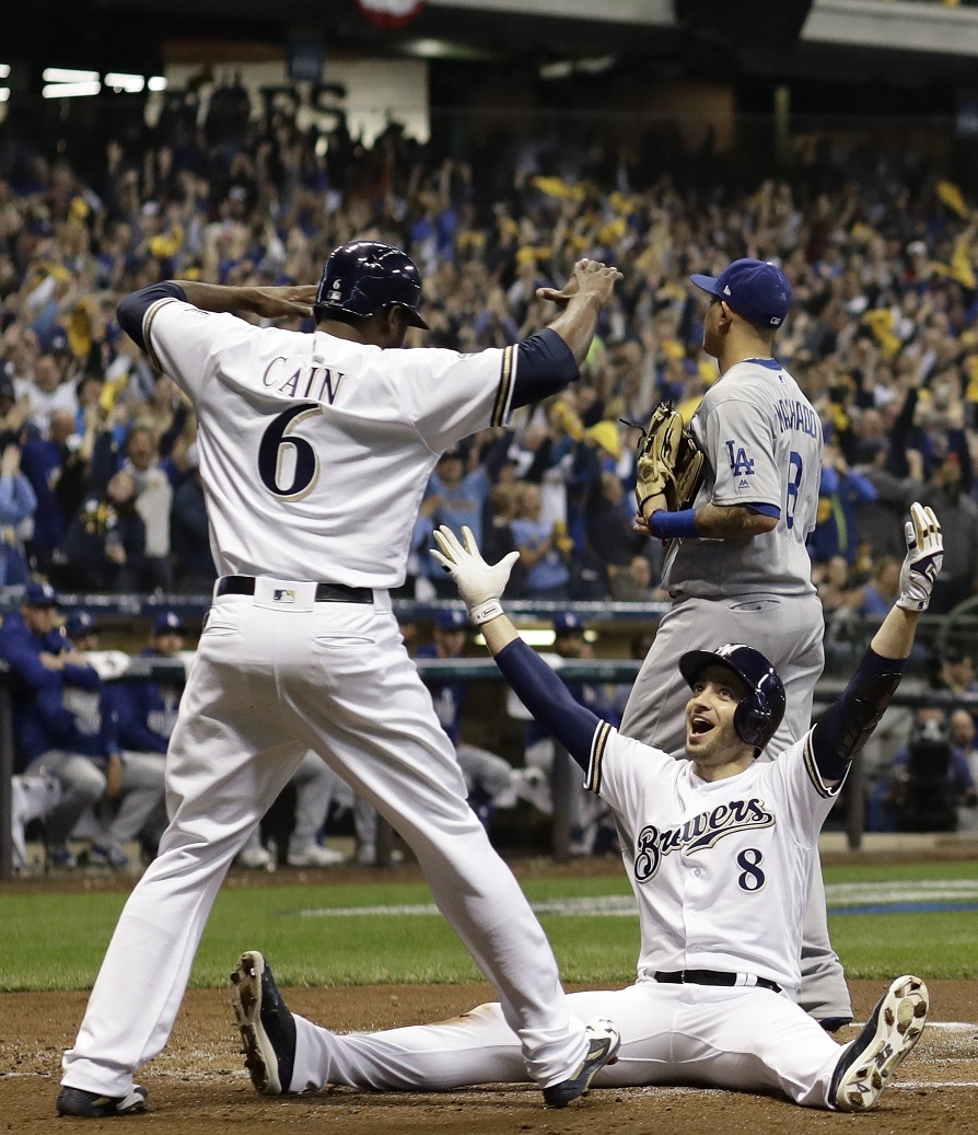 Aguilar, Brewers beat Dodgers, send NLCS to Game 7