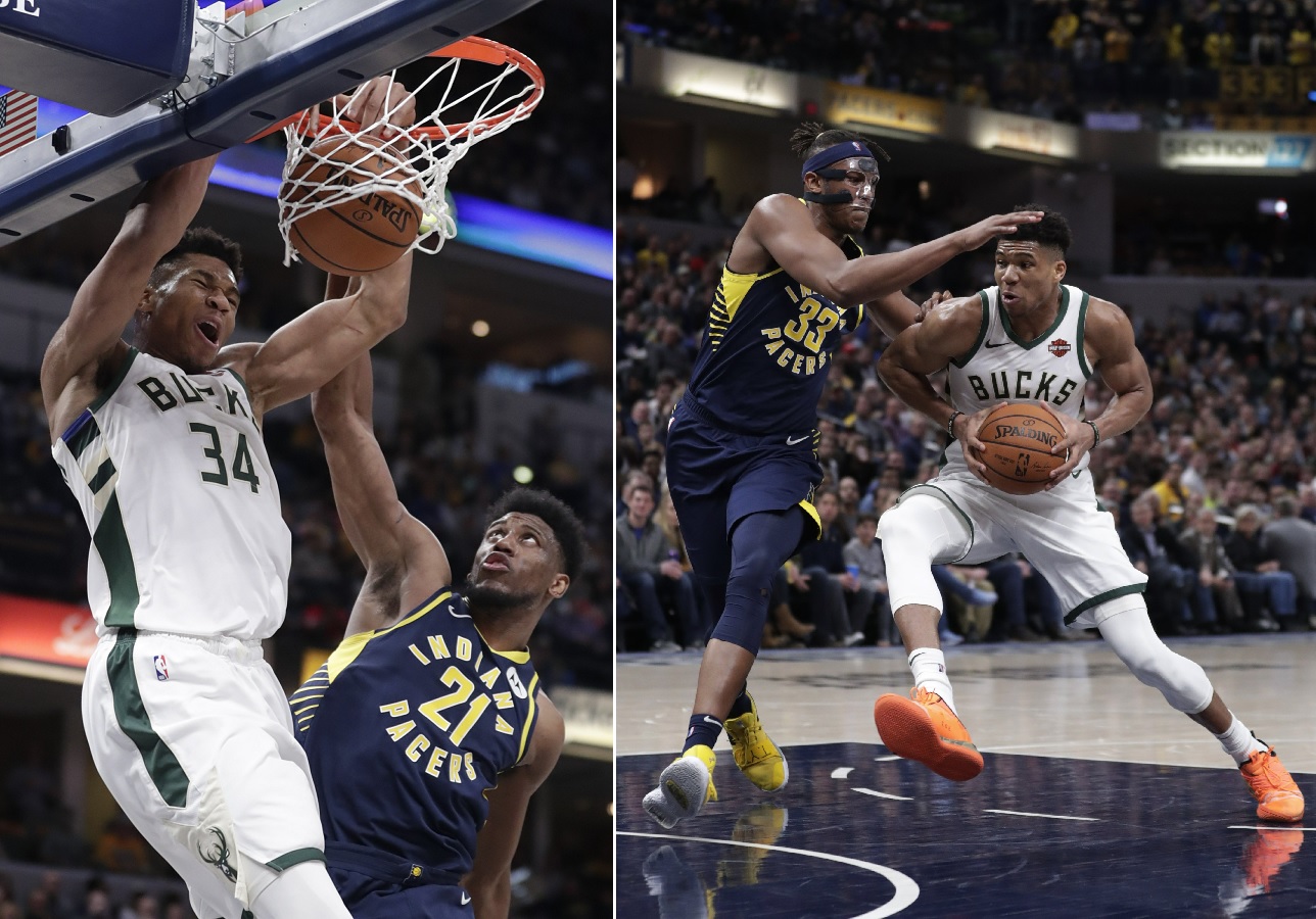 Antetokounmpo fuels Bucks late rally to charge past Pacers