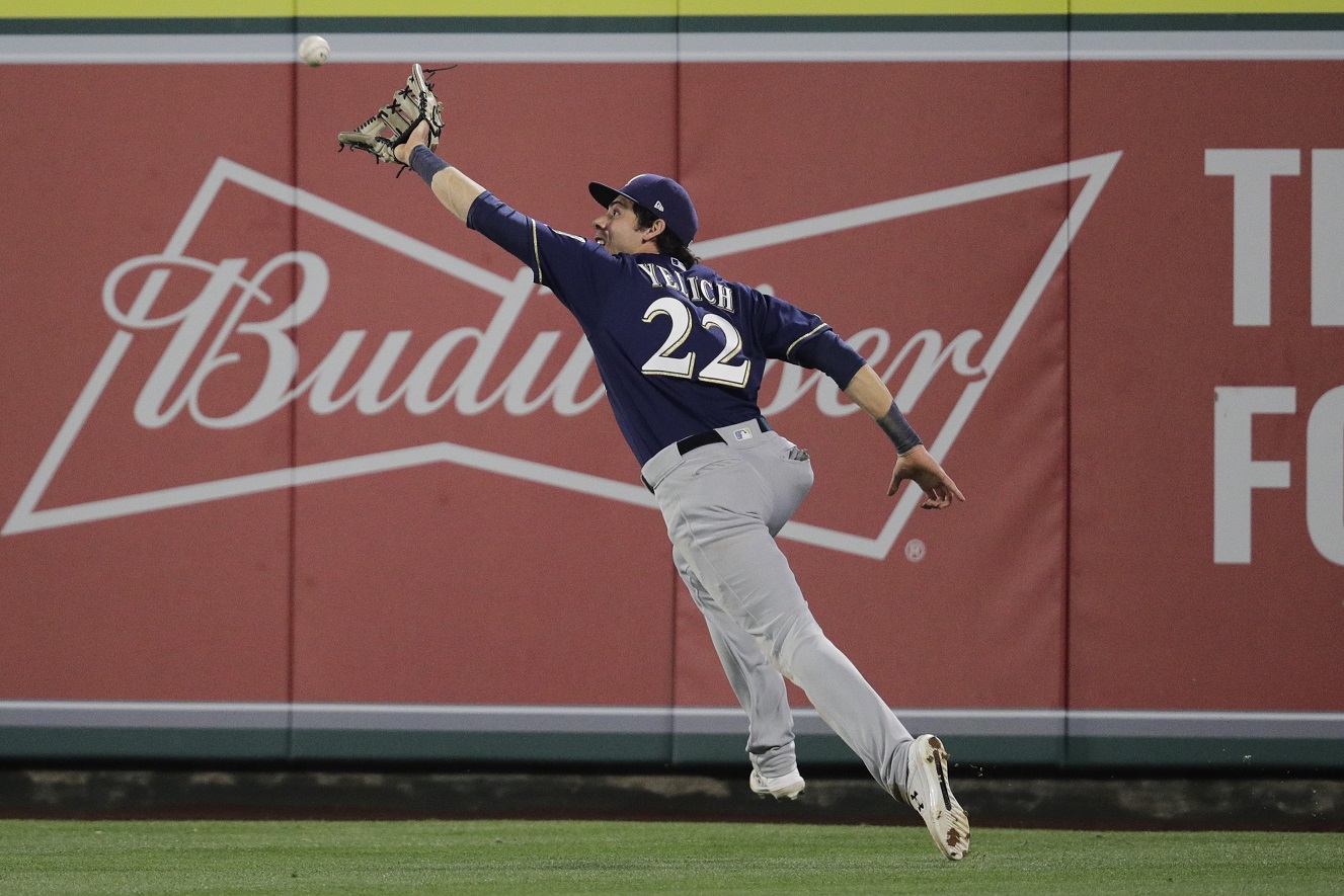 Brewers top of order strikes out 10 times in loss to Angels