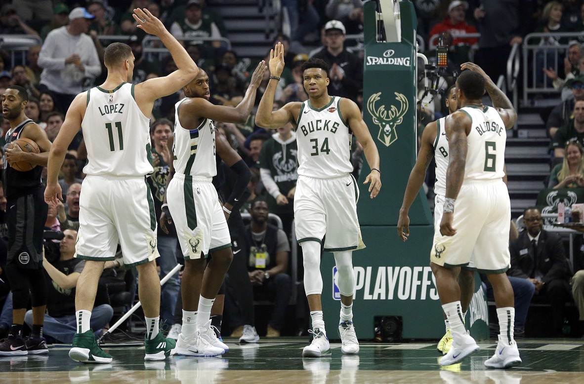 Down at halftime, Bucks pull away from Pistons, hold home court advantage