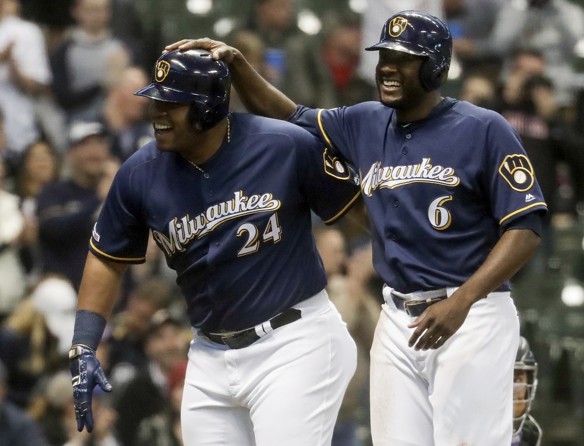 NO YELICH, NO PROBLEM: Aguilar hits back-to-back HRs, after 25 game drought