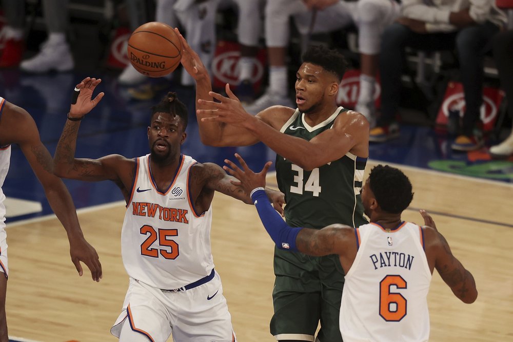 Knicks rout Bucks 130-110 for first victory under Thibodeau