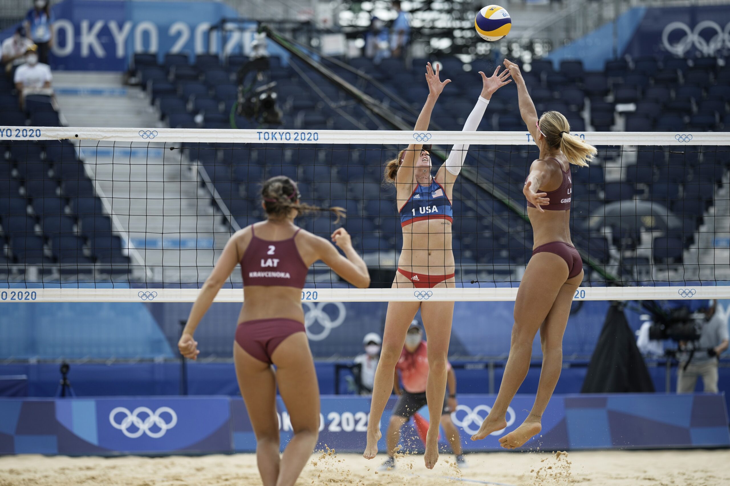 Olympic beach volleyball puts college stars on display