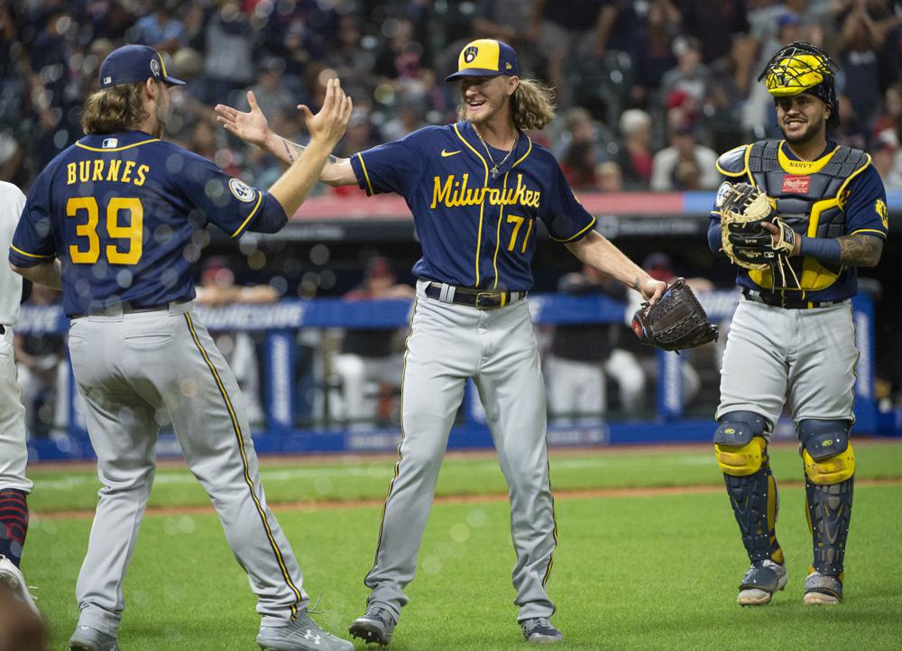 Brewers’ Burnes, Hader combine for MLB record 9th no-hitter