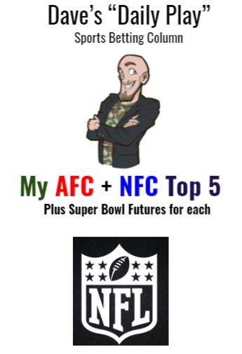Top 5 AFC + NFC teams (w/Super Bowl futures)
