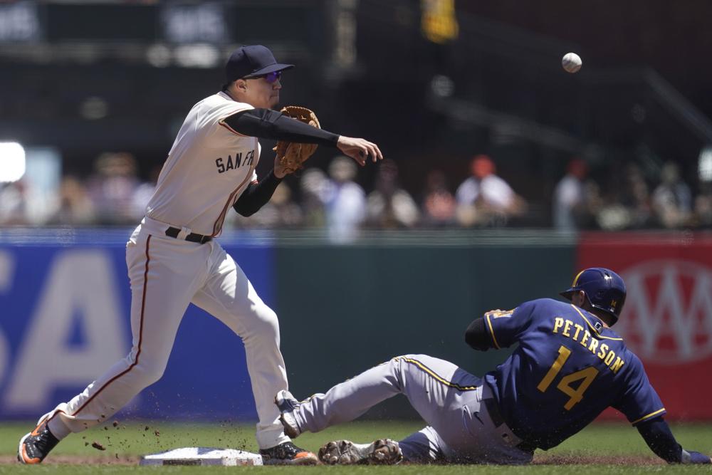 Webb wins 9th, Giants hit 2 HRs, beat slumping Brewers 9-5