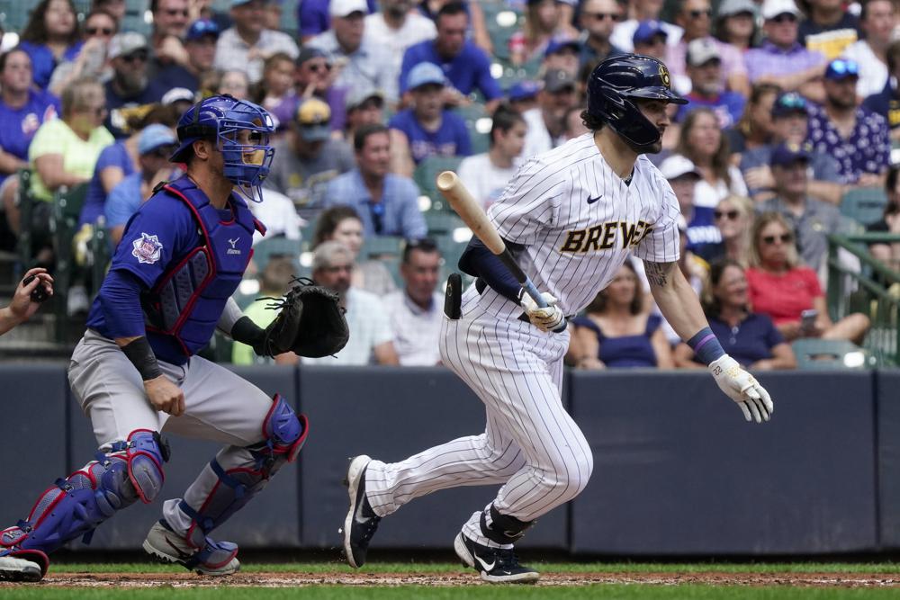 Yelich, Wong HR, Mitchell’s 1st hit, Brewers beat Cubs 9-7