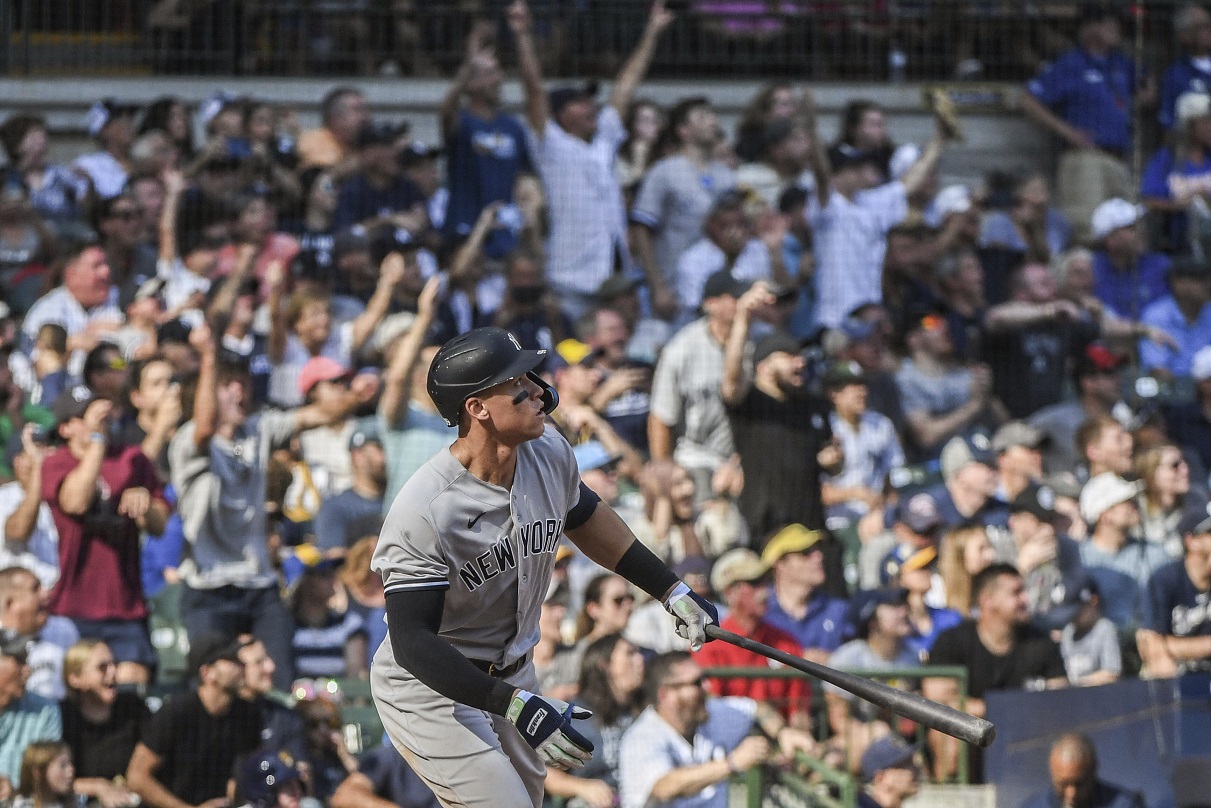 Yanks’ Judge hits 58th, 59th homers, 2 shy of Maris’ AL mark; Yankees beat Brewers
