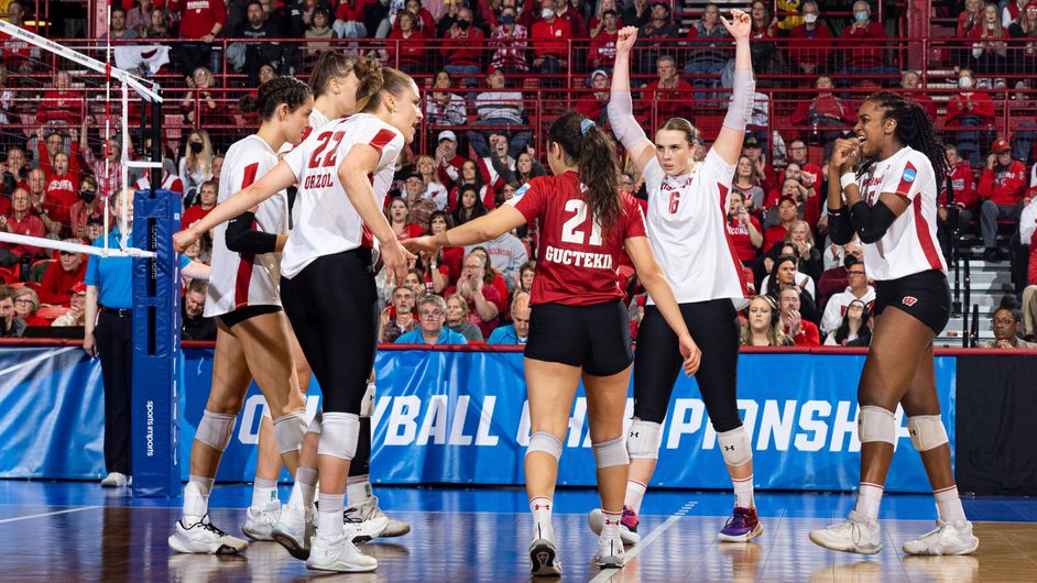 Defending National Champion Badgers host Pitt in elite eight Saturday, after taking down Penn St.
