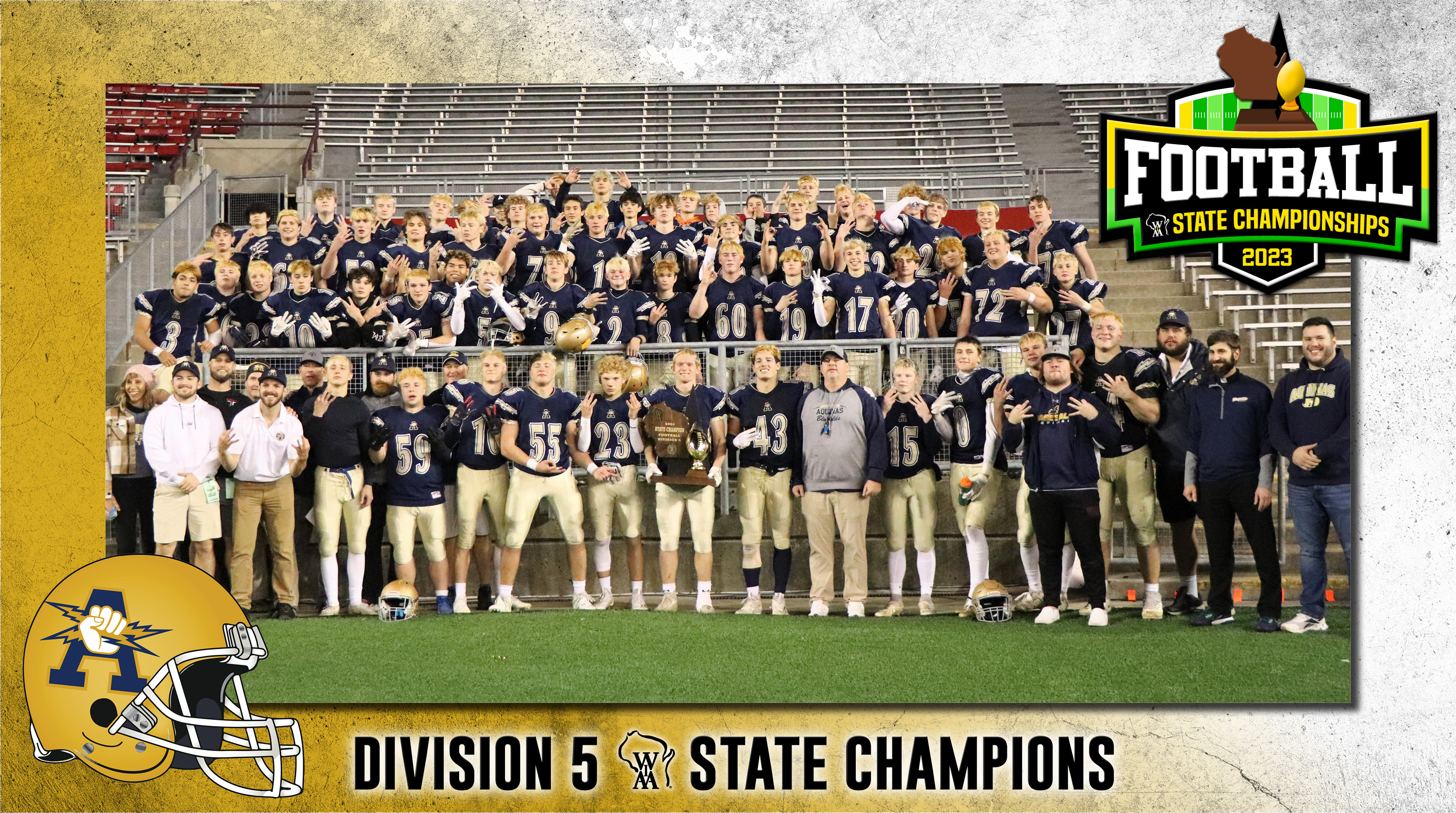 White rushes for 240 yards and a TD, as Aquinas wins third consecutive state title