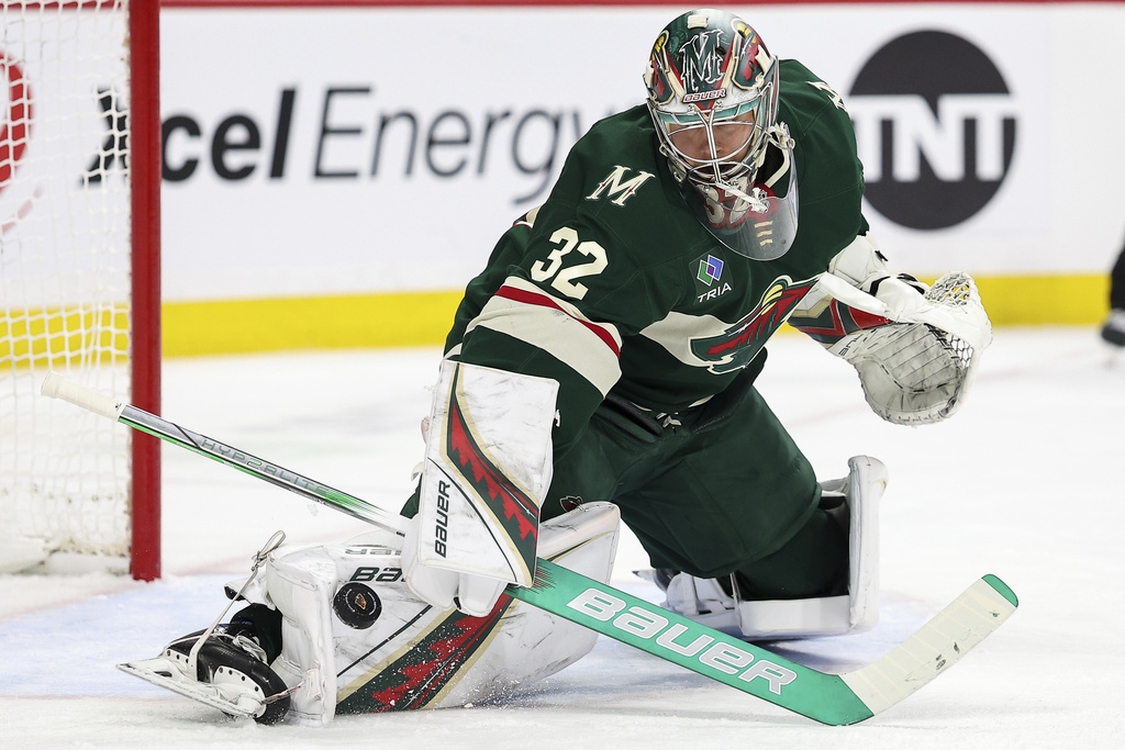 Minnesota Wild goaltender Filip Gustavsson