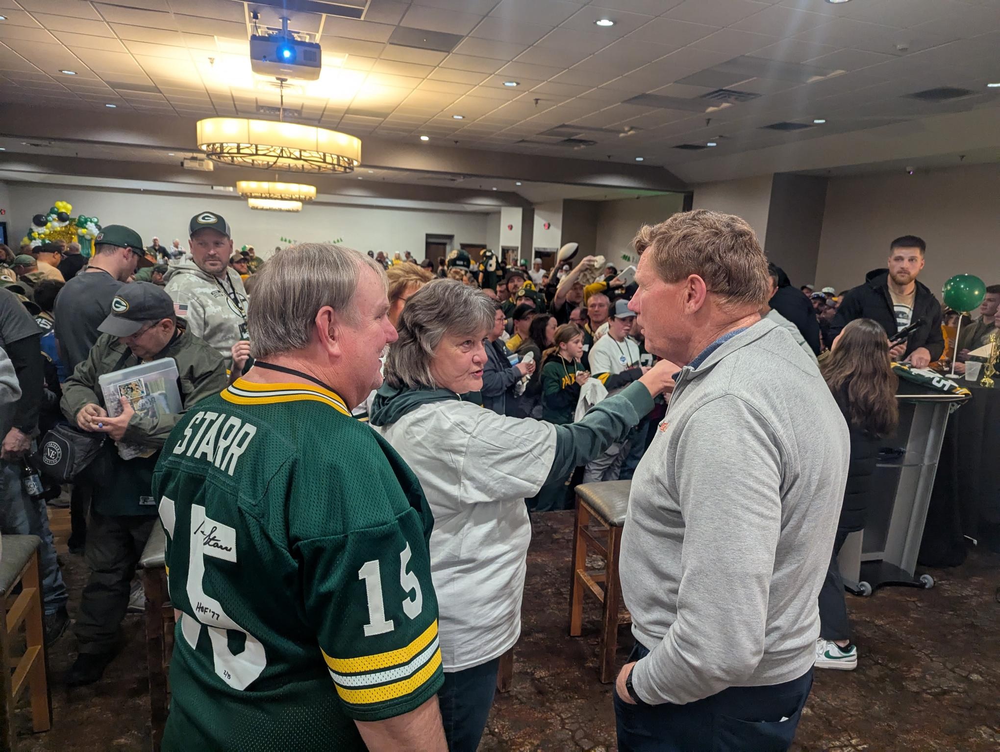 With seven Packers on stage, it was president Mark Murphy who stole the show in Onalaska